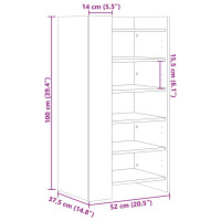 Produktbild för Skoskåp svart 52x37,5x100 cm konstruerat trä