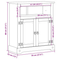 Produktbild för Badrumsskåp Corona 70x33x80 cm massiv furu