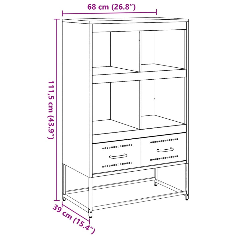 Produktbild för Högskåp svart 68x39x111,5 cm stål
