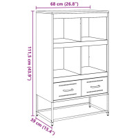 Produktbild för Högskåp svart 68x39x111,5 cm stål