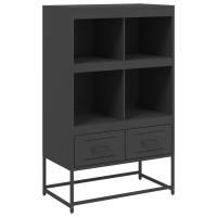 Produktbild för Högskåp svart 68x39x111,5 cm stål