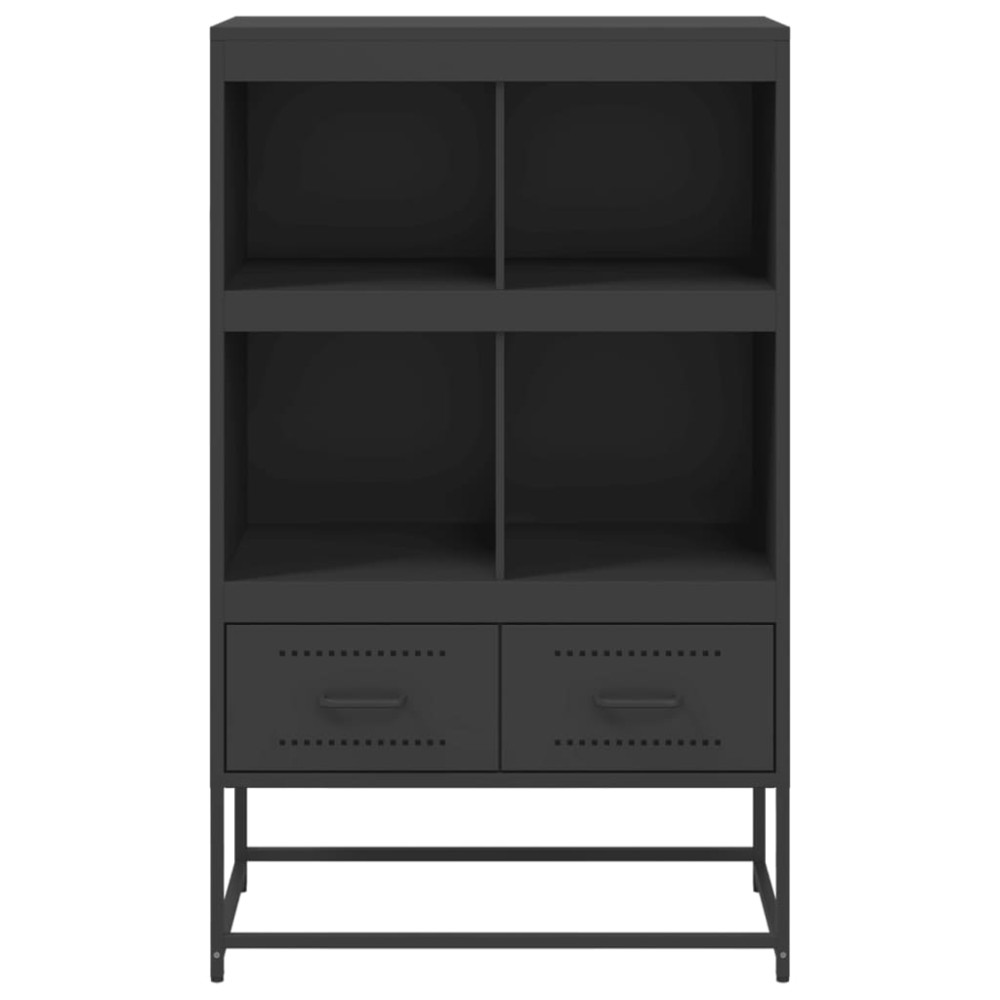 Produktbild för Högskåp svart 68x39x111,5 cm stål