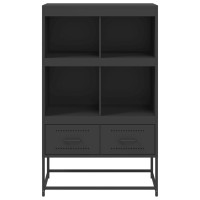 Produktbild för Högskåp svart 68x39x111,5 cm stål