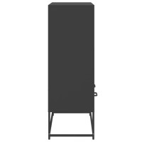 Produktbild för Högskåp svart 68x39x111,5 cm stål