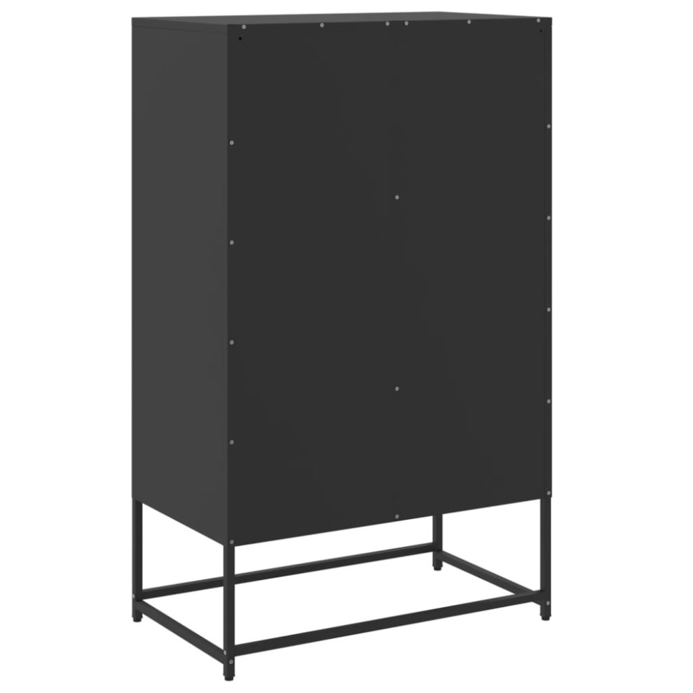 Produktbild för Högskåp svart 68x39x111,5 cm stål