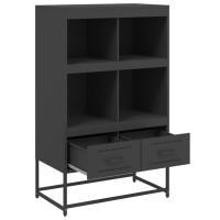 Produktbild för Högskåp svart 68x39x111,5 cm stål