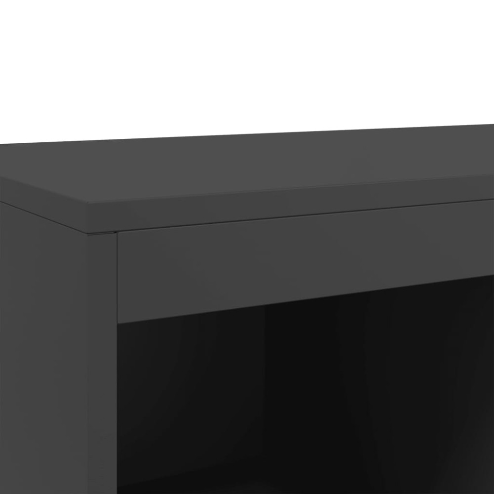 Produktbild för Högskåp svart 68x39x111,5 cm stål