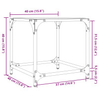 Produktbild för Soffbord med transparent glasskiva 40x40x40 cm stål