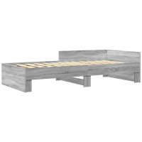 Produktbild för Sängram grå sonoma 90x190 cm konstruerad trä