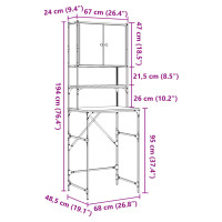 Produktbild för Tvättmaskinsskåp sonoma-ek 68x48,5x194 cm