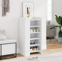 Produktbild för Skoskåp vit 52x37,5x100 cm konstruerat trä