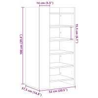 Produktbild för Skoskåp vit 52x37,5x100 cm konstruerat trä