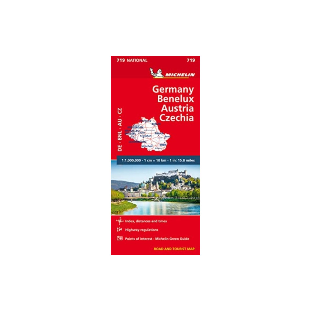 Produktbild för Germany, Benelux, Austria, Czech Republic - Michelin National Map 719