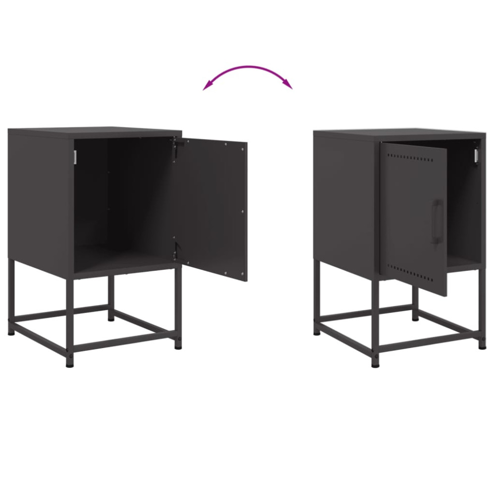 Produktbild för Sängbord 2 st svart 36x39x60,5 cm stål