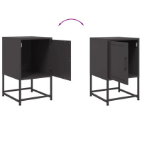 Produktbild för Sängbord 2 st svart 36x39x60,5 cm stål
