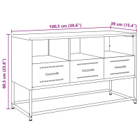 Produktbild för TV-skåp svart 100,5x39x60,5 cm stål