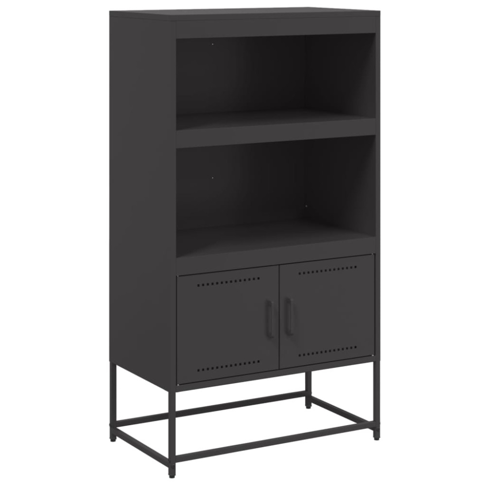 Produktbild för Högskåp svart 68,5x38,5x123,5 cm ståls
