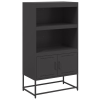 Produktbild för Högskåp svart 68,5x38,5x123,5 cm ståls