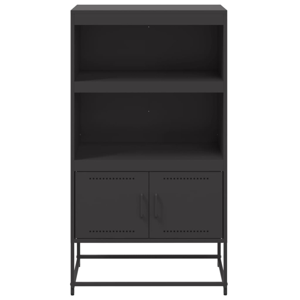 Produktbild för Högskåp svart 68,5x38,5x123,5 cm ståls