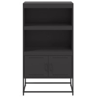 Produktbild för Högskåp svart 68,5x38,5x123,5 cm ståls