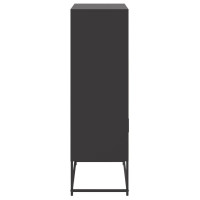 Produktbild för Högskåp svart 68,5x38,5x123,5 cm ståls