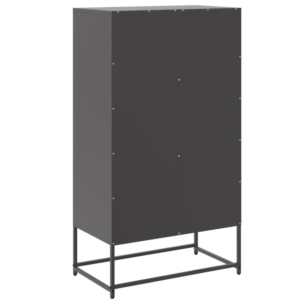 Produktbild för Högskåp svart 68,5x38,5x123,5 cm ståls