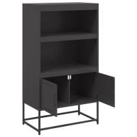Produktbild för Högskåp svart 68,5x38,5x123,5 cm ståls