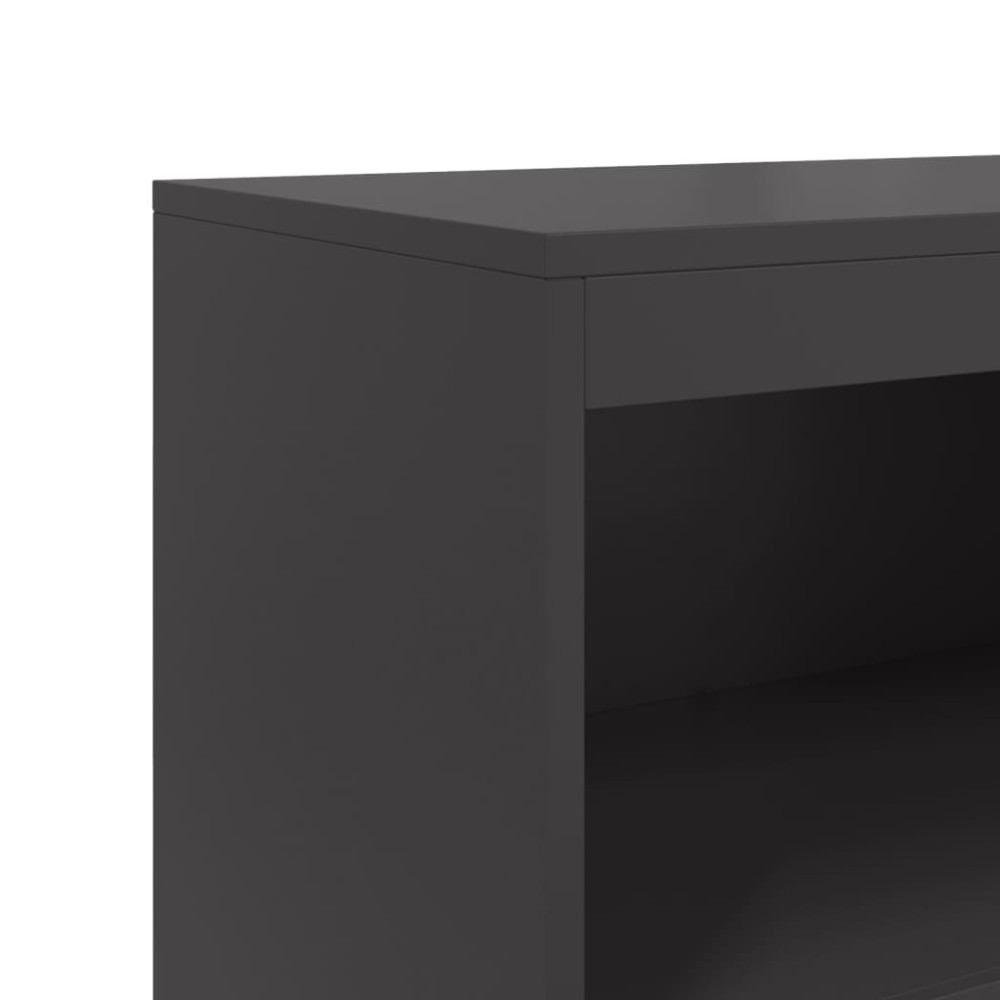 Produktbild för Högskåp svart 68,5x38,5x123,5 cm ståls