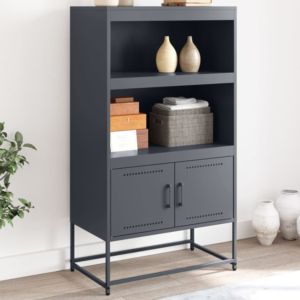 Produktbild för Högskåp antracit 68,5x38,5x123,5 cm stål