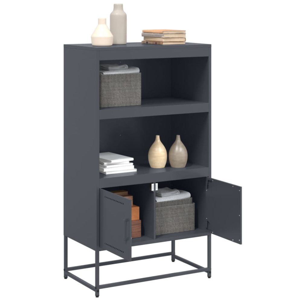Produktbild för Högskåp antracit 68,5x38,5x123,5 cm stål