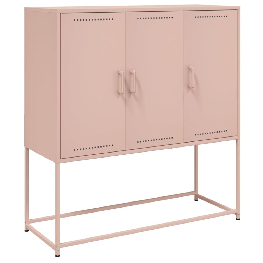 Produktbild för Högskåp rosa 100,5x39x107 cm stål