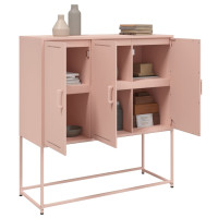 Produktbild för Högskåp rosa 100,5x39x107 cm stål
