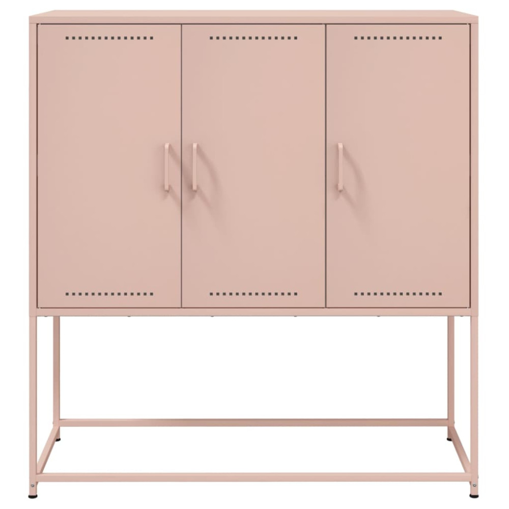 Produktbild för Högskåp rosa 100,5x39x107 cm stål