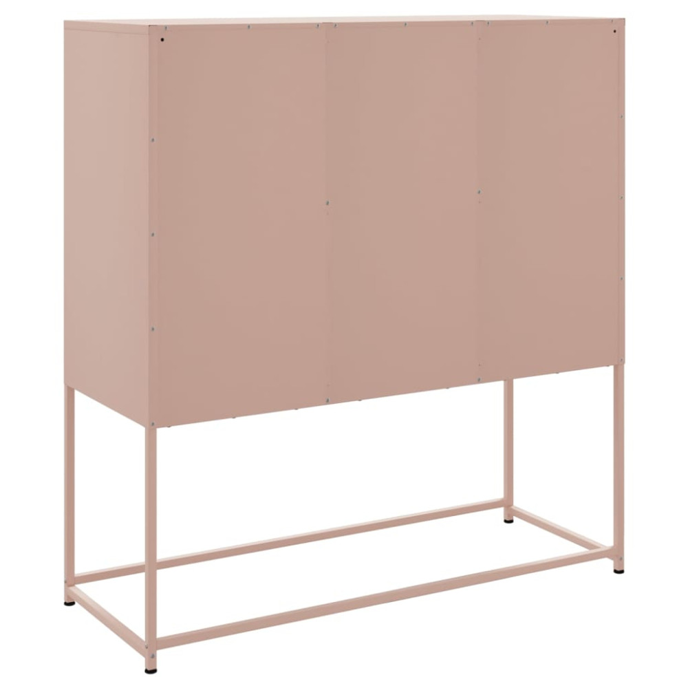 Produktbild för Högskåp rosa 100,5x39x107 cm stål