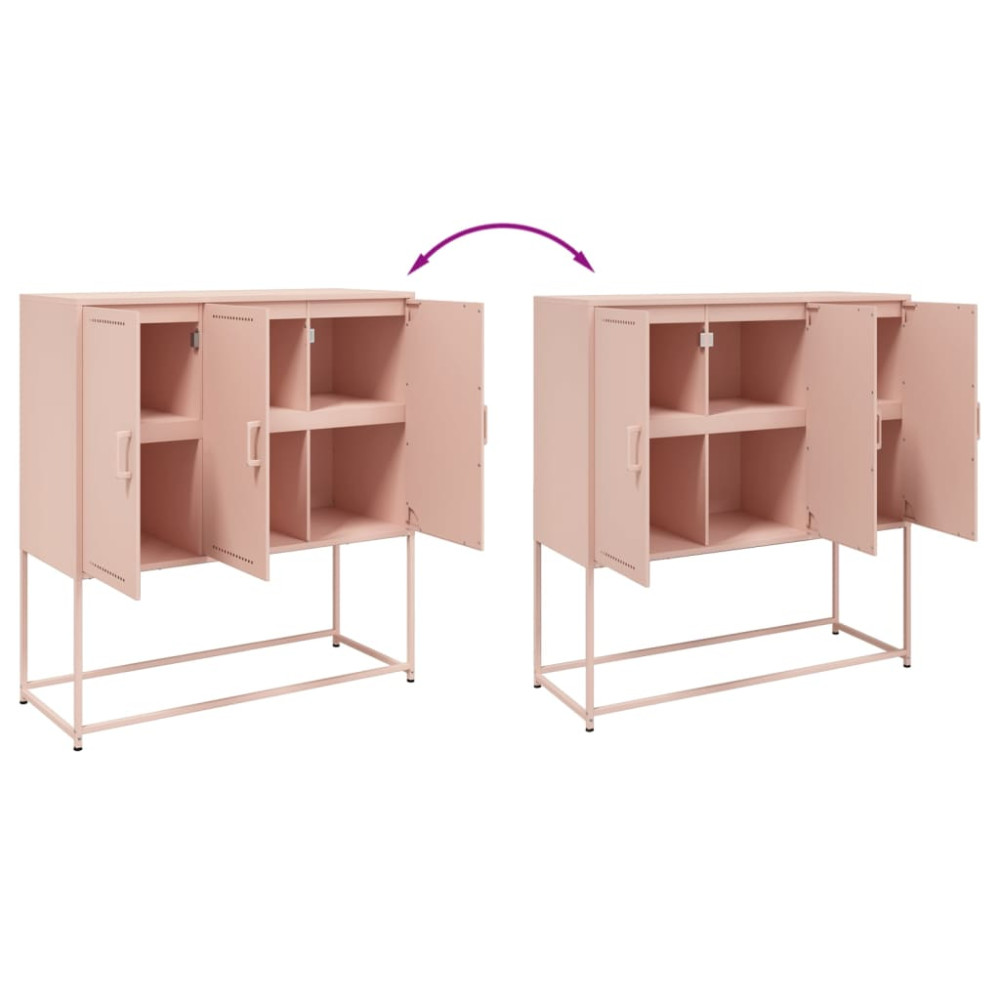 Produktbild för Högskåp rosa 100,5x39x107 cm stål