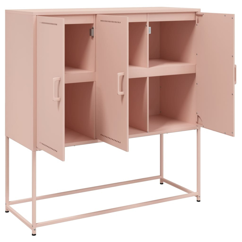 Produktbild för Högskåp rosa 100,5x39x107 cm stål
