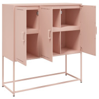 Produktbild för Högskåp rosa 100,5x39x107 cm stål