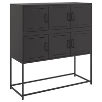 Produktbild för Skänk svart 100,5x39x107 cm stål