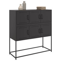Produktbild för Skänk svart 100,5x39x107 cm stål
