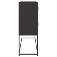 Produktbild för Skänk svart 100,5x39x107 cm stål