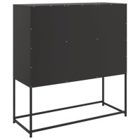 Produktbild för Skänk svart 100,5x39x107 cm stål