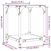 Produktbild för Soffbord med svart glasskiva 2 st 30x30x40 cm stål