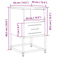 Produktbild för Sängbord 2 st olivgrön 36x39x60,5 cm stål