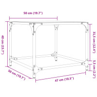 Produktbild för Soffbord med svart glasskiva 2 st 50x50x40 cm stål