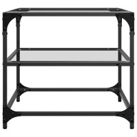 Produktbild för Soffbord med transparent glasskiva 2 st 50x50x45 cm stål