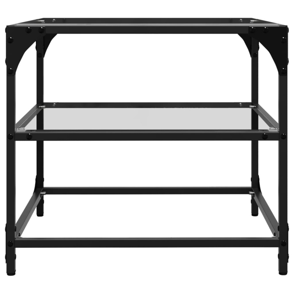 Produktbild för Soffbord med transparent glasskiva 2 st 50x50x45 cm stål