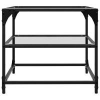 Produktbild för Soffbord med transparent glasskiva 2 st 50x50x45 cm stål