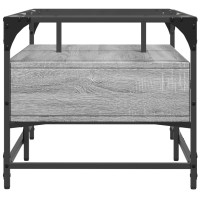 Produktbild för Soffbord med glasskiva grå sonoma 98,5x50x45 cm stål