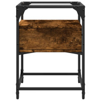 Produktbild för Sängbord 2 st rökfärgad ek 40x40x55 cm konstruerat trä
