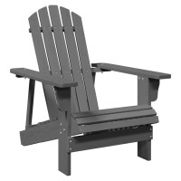 Produktbild för Adirondackstol grå 69x85x90,5 cm massivt granträ